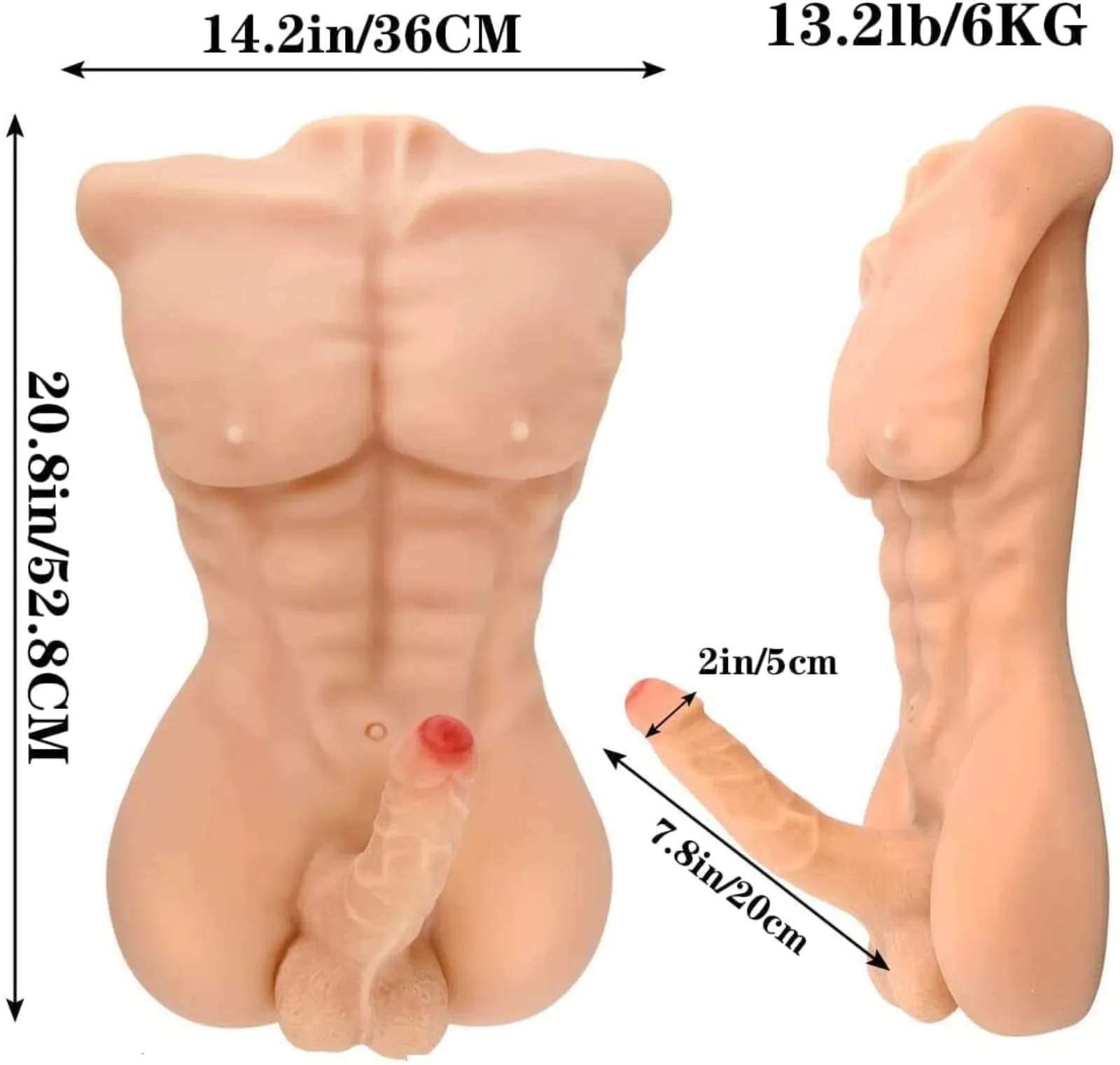 MZRAI Dominic 8kg Male TPE Torso Doll | EU Stock — photo 2