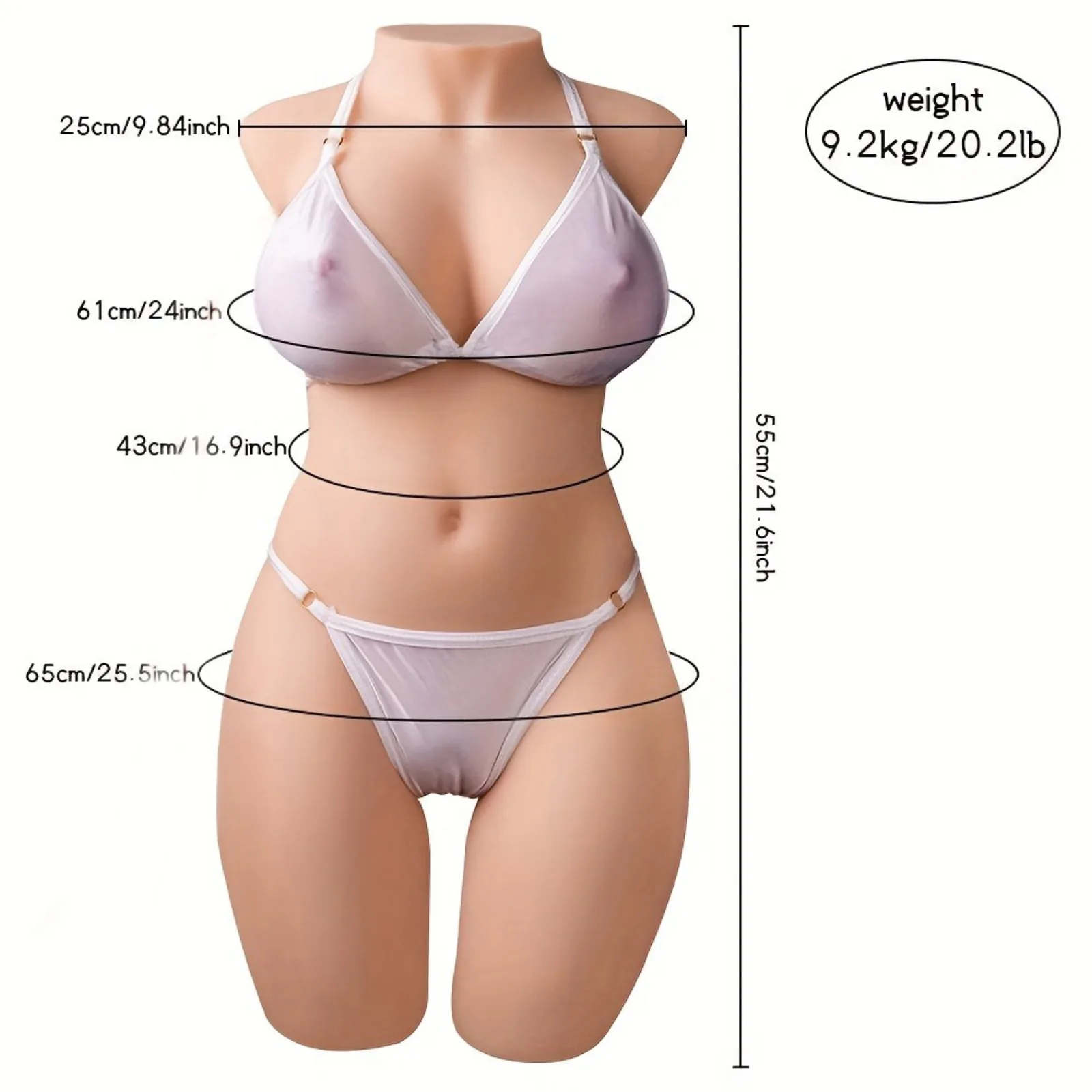 MZRAI Calla 10kg Female TPE Torso Doll, Cordless Suction Torso | EU Stock — photo 5