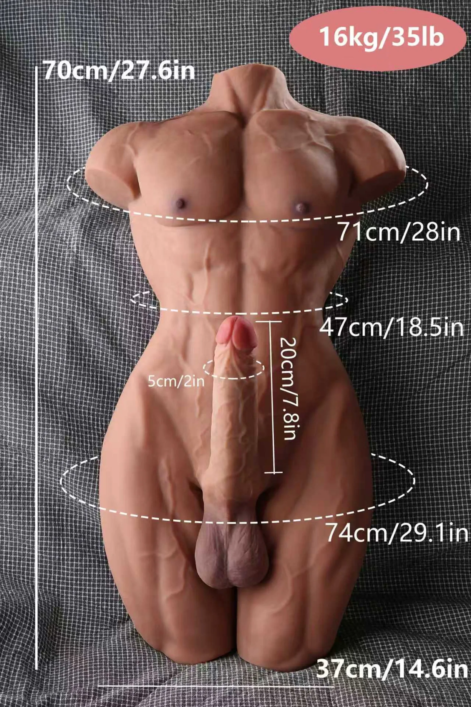 MZRAI Adrian 22kg Male TPE Torso Doll, With Vein Detail | EU Stock — photo 5