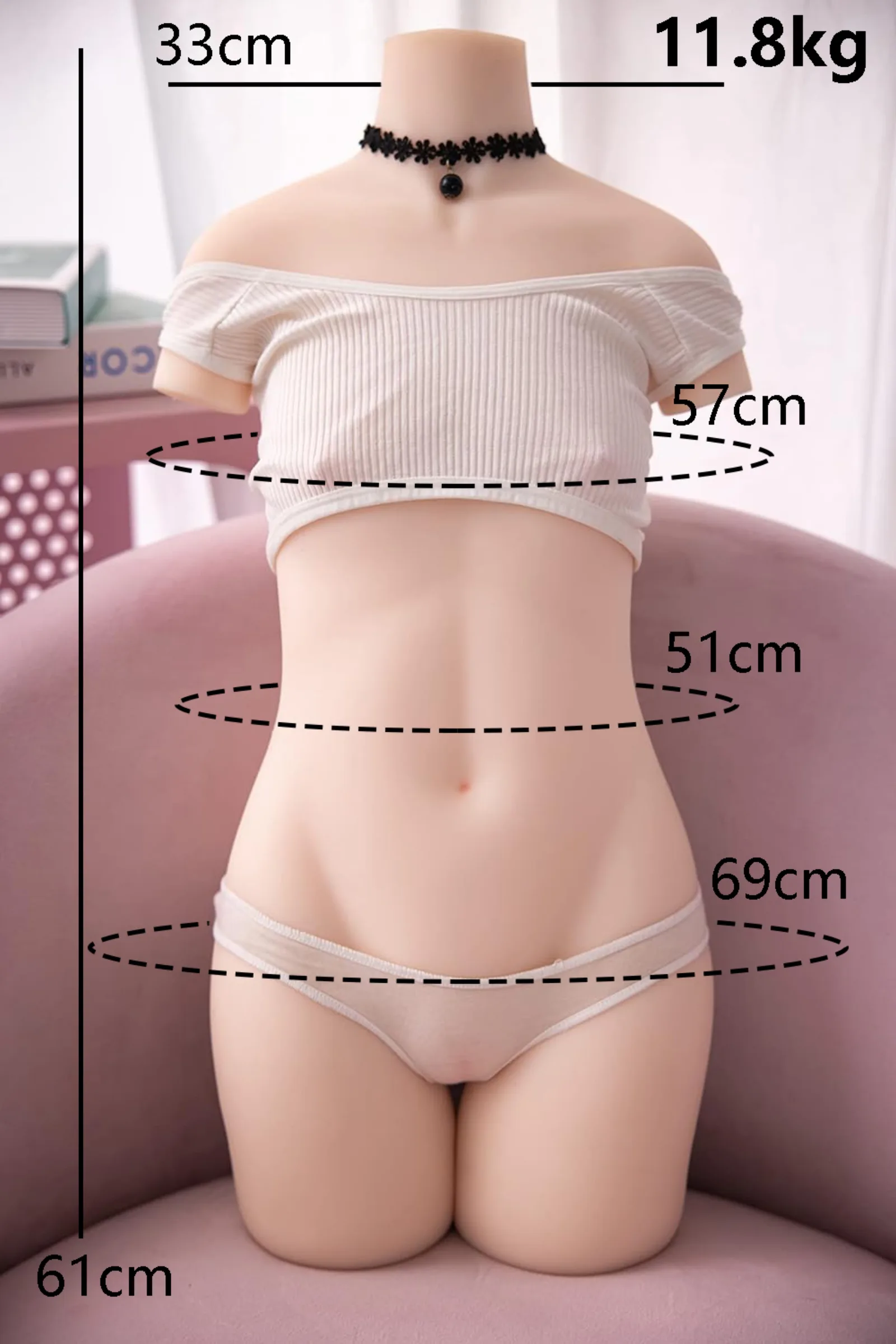 MZRAI Gemma 14kg Female TPE Torso Doll, Flat-Chest Torso With Arms | EU Stock — photo 7